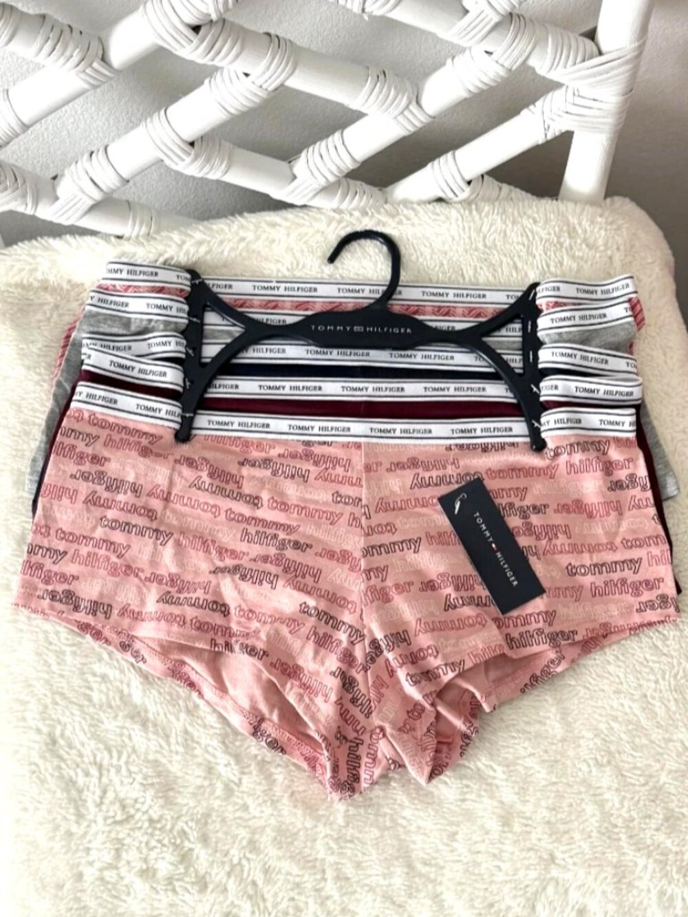 Tommy Hilfiger Cotton Boyshort Panties Multi Pack Underwear Set Women L 5pk NWT